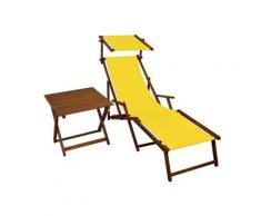 Sonnenliege gelb Liegestuhl Fußteil Sonnendach Tisch Gartenliege Deckchair Strandstuhl 10-302 F S T