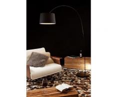 SalesFever Bogenlampe 205 cm | Ø Lampenschirm 40 cm | echter Marmorfuß | B 135 x T 36 x H 205 cm | schwarz