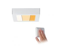 Paulmann LED Panel Carpo eckig incl. 1x10,2 Watt dimmbar Deckenlampe Weiß matt Deckenleuchte Metall Wohnzimmerlampe 2300 K 79792