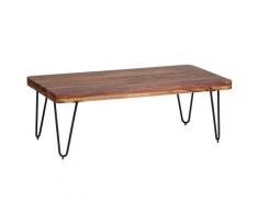 Wohnling Design Couchtisch BAGLI Massivholz Sheesham Wohnzimmertisch 115x60x40cm Neu