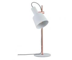 Paulmann Neordic Haldar Tischleuchte max. 1x20W Tischlampe für E14 Lampen Nachttischlampe Weiß/Kupfer matt 230V Metall ohne Leuchtmittel 79658