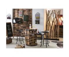 SIT Möbel Barschrank fassförmig | aus lackiertem Mango-Holz | natur antik | B 67 x T 67 x H 90 cm | 01936-04 | Serie RUSTIC