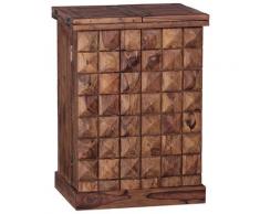 WOHNLING Hausbar SIRA Massivholz Sheesham Vitrine ausklappbar Landhausstil Barschrank
