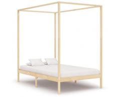 vidaXL Himmelbett-Gestell Massivholz Kiefer 120 x 200 cm