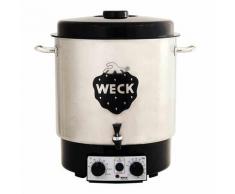 WECK Edelstahl mit Uhr und Hahn Einkochautomat Edelstahl rostfrei 18/10 mit Hahn