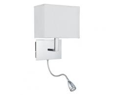 Searchlight VERSTELLBARE WANDLEUCHTE - 2FLAMMIGE WANDHALTERUNG, LED FLEXI ARM, CHROM, WEISSER SCHIRM