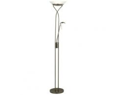 BRILLIANT OLLIE LED Deckenfluter 180 cm Metall / Glas Messing antik 2-Flammig, G93036/31