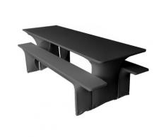 Gastro Uzal Hussen Set (3-teilig) für Bierzeltgarnitur Festzeltgarnitur Tischmaß 220 x 50 x 70 cm Bankmaß 220 x 25 x 50 cm Farbe: Anthrazit