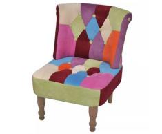 vidaXL Französischer Sessel mit Patchwork-Design Stoff