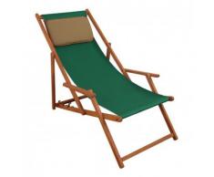 Deckchair grün Liegestuhl klappbare Sonnenliege Gartenliege Holz Strandstuhl Gartenmöbel 10-304 KD
