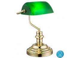 Nostalgie Retro Tisch Lampe Banker Lampe grün im Set inklusive LED-Leuchtmittel