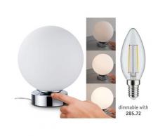 Paulmann Aari Tischleuchte touch max.1x20W E14 Chrom/Opal 230V Metall/Glas 77057 Nachttischlampe Nachtlicht 77057