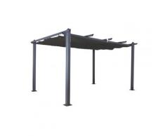 Gartenpavillion Luxor 4x3 m anthrazit Pergola Gartendach Sonnenschutz Überdachung Gartenzelt