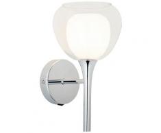 BRILLIANT HADAN Wandfackel 30,5 cm Metall / Glas Chrom / weiß-transparent, 85510/15