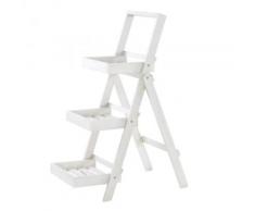 Pflanzregal Blumentreppe XL Akazienholz weiß 3 Ablagen 105x45x75cm HxBxT