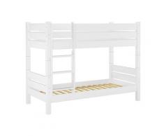 Stockbett mit Überlänge 80x220 Etagenbett Hochbett weiß teilbar 2 Rollroste 60.16-08-220WT80