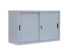 Schiebetürenschrank Schiebetüren Büro Aktenschrank Sideboard aus Stahl grau 750 x 1200 x 450 mm (Höhe x Breite x Tiefe) 550120