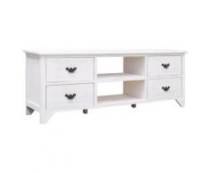 vidaXL TV-Schrank Antik-Weiß 115x30x40 cm Holz