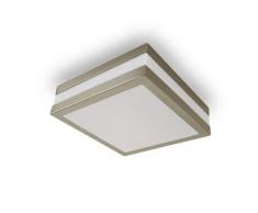Deckenleuchte Wandleuchte Ceyuki eckig IP44 28,5x28,5 cm Edelstahl 2x E27 10763