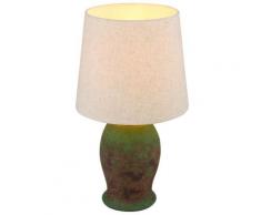 Luxus Nacht Tisch Leuchte grün Lese Lampe braun Schlaf Zimmer Beleuchtung antik Keramik Globo 15263T
