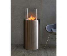 Bio Ethanol Kamin Stand Ø34cm x 86,5cm Edelstahl 1L Ethanolkamin Glasfeuer Ofen
