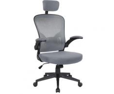 Bürostuhl Ergonomisch Drehstuhl Schreibtischstuhl Mesh Netzstoff office Stuhl Schwarz / Grau mit Kopfstütze