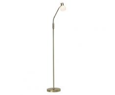 BRILLIANT PHILO LED Leseleuchte 140 cm Metall / Glas Messing gebürstet / weiß, G16358/18