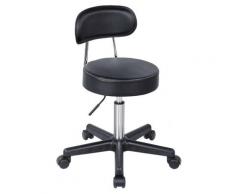 UAC Arbeitshocker mit Rückenlehne höhenverstellbar bis 100kg belastbar, gepolstert mit hochdichtem Schaumstoff (8 cm), Bürohocker drehbar schwarz
