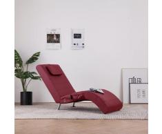 vidaXL Massage Chaiselongue mit Kissen Weinrot Kunstleder