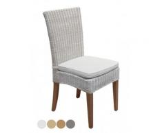 Rattanstuhl weiß Cardine Esszimmer Stuhl Wintergarten