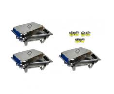 Airbrush-City 3er Set Edelstahl Speisenwärmer Warmhaltebehälter Chafing Dish