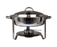 Airbrush-City Edelstahl Speisenwärmer Runder Warmhaltebehälter Chafing Dish 3,5 Liter