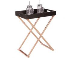 Beistelltisch SERVE Kupfer Schwarz Tablett Tisch Holz Couchtisch Wohnzimmertisch