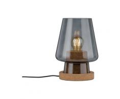 Paulmann Neordic Iben Tischleuchte max. 1x20W Tischlampe für E27 Lampen Nachttischlampe Rauchglas Kork 230V Glas/Kork ohne Leuchtmittel 79736