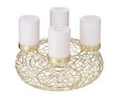 Adventskranz Milano, Edelstahl, Gold-Optik, Durchmesser 34 cm