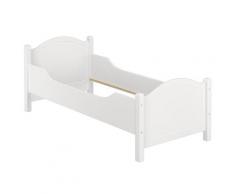 Seniorenbett extra hoch waschweiß 100x200 Massivholz Holzbett Einzelbett Gästebett 60.40-10 W oR