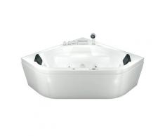 Whirlpool Pool Badewanne Eckwanne Wanne W20R-SC 140x140cm mit Radio+Farblicht, aktive Schlauch-Reinigung