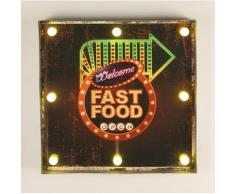 Leuchtschild 237681 FAST FOOD Wandschild LED Schild aus Metall 40 cm Display