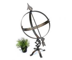 Sonnenuhr Uhr aus Metall Schmiedeeisen Wetterfest 72 cm Patina Gartendekoration