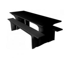 Gastro Uzal Hussen Set (3-teilig) für Bierzeltgarnitur Festzeltgarnitur Tischmaß 220 x 50 x 70 cm Bankmaß 220 x 25 x 50 cm Farbe: Schwarz