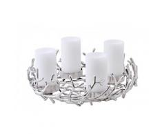Adventskranz Porus, Geweih-Design, Aluminium vernickelt, Durchmesser 42 cm