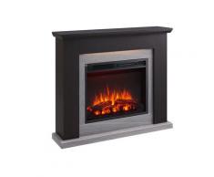 CrownFlame Elektrokamin Hektor - Elektrischer Kamin Mit Heizung, LED-Beleuchtung, 3D-Flammeneffekt & Fernbedienung - Standkamin - Dunkelbraun