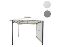 Pergola HWC-F94, Garten Pavillon, Stahl bewegliche Seitenwand 2,5x2,5m ~ Variantenangebot