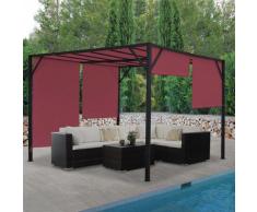 Pergola Baia, Garten Pavillon Terrassenüberdachung, stabiles 6cm-Stahl-Gestell + Schiebedach bordeaux-rot ~ Variantenangebot