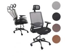 Bürostuhl HWC-A20, Schreibtischstuhl Drehstuhl, ergonomisch Kopfstütze Stoff/Textil ~ Variantenangebot