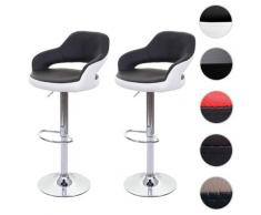 2x Barhocker HWC-F16, Barstuhl Tresenhocker Drehhocker, mit Lehne Kunstleder ~ Variantenangebot