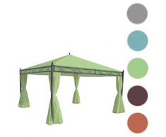 Pergola Cadiz, Garten Pavillon, stabiles 7cm-Gestell mit Seitenwand ~ Variantenangebot