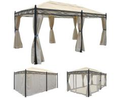 Pergola Cadiz, Garten Pavillon, stabiles 7cm-Gestell 5x3m ~ Variantenangebot