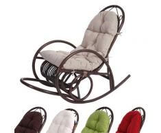 Schaukelstuhl HWC-C40, Schwingsessel Rattansessel, braun ~ Variantenangebot