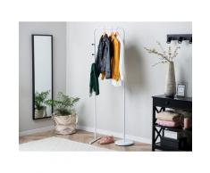 Kleiderständer Weiß Stahl 175 x 50 cm Modern Stilvoll Praktisch Freistehend Haken Flur